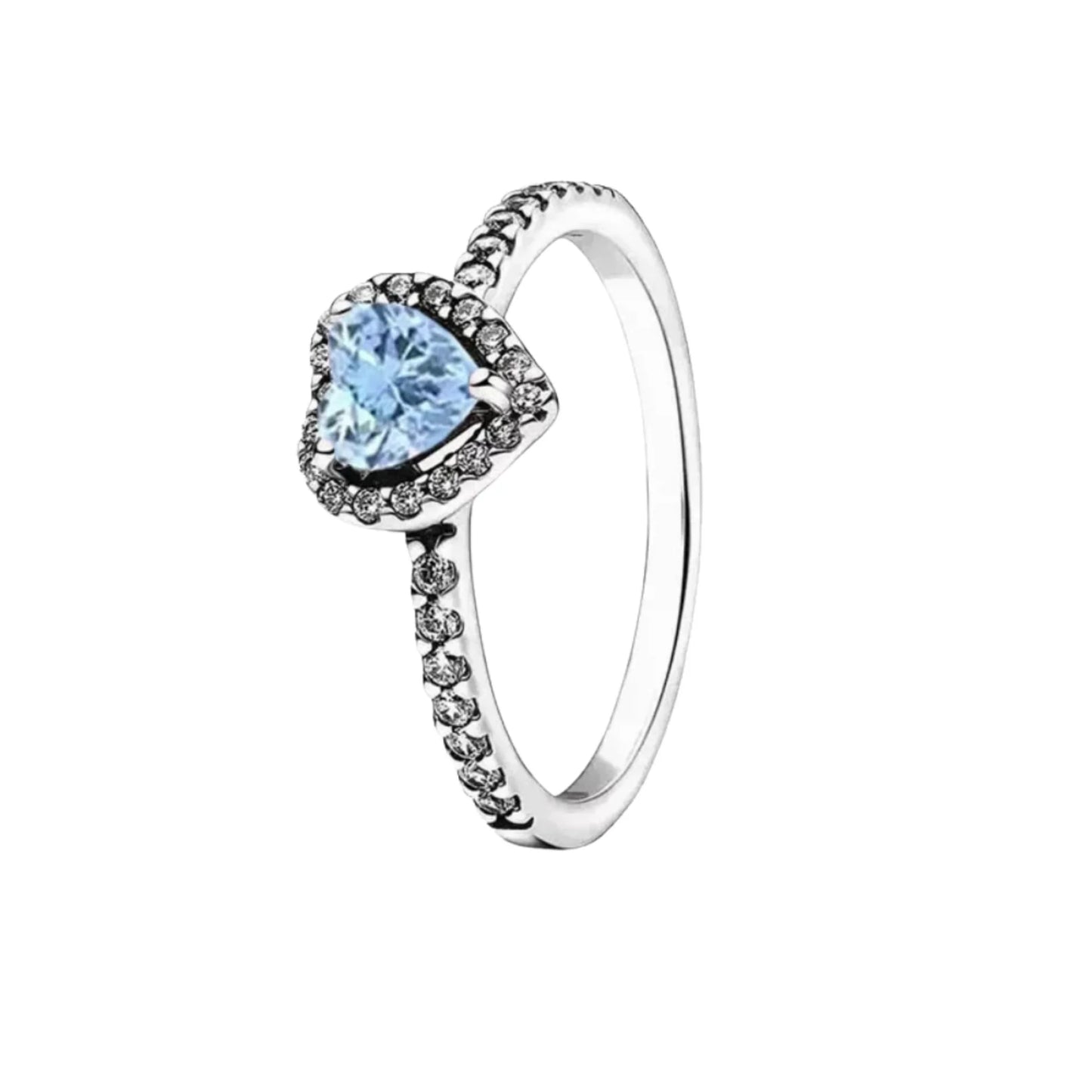 Anillo Promesa Azul Celeste Plata 925
