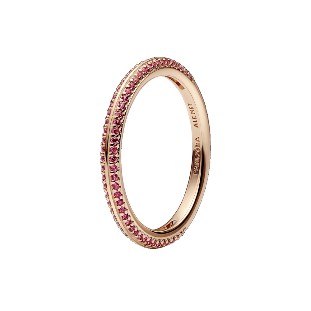 Anillo ME Pavé Oro Rosa Plata 925